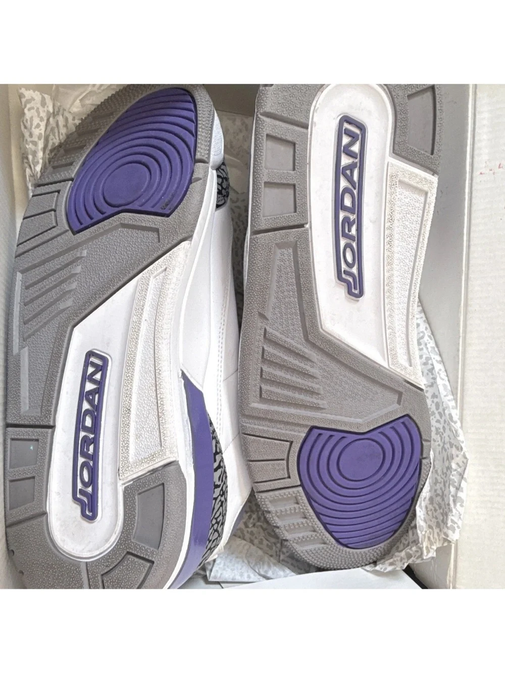 Jordan Men9s White Purple Athletic Shoes